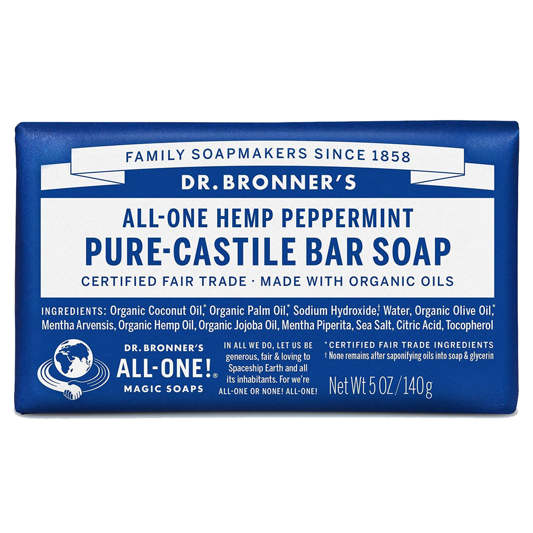 Dr. Bronner’s All-One Hemp Peppermint Pure-Castile Soap Bar 140g (5oz)