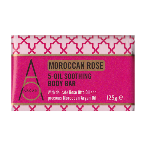 Argan+ Moroccan Rose 5-Oil Soothing Body Soap Bar 125g (4.4oz)