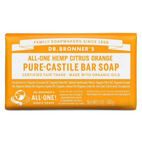 Dr. Bronner’s All-One Hemp Citrus Orange Pure-Castile Soap Bar 140g (5oz)