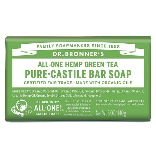Dr. Bronner’s All-One Hemp Green Tea Pure-Castile Soap Bar 140g (5oz)