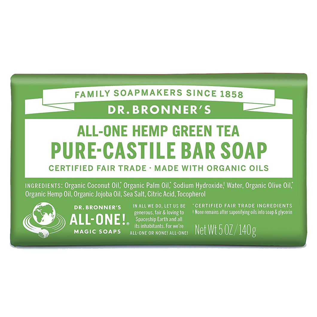 Dr. Bronner’s All-One Hemp Green Tea Pure-Castile Soap Bar 140g (5oz)