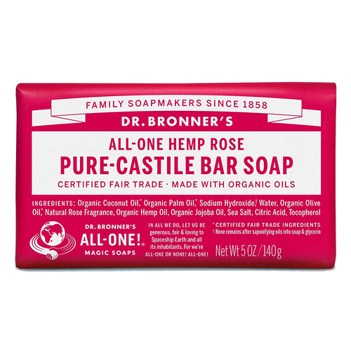 Dr. Bronner’s All-One Hemp Rose Pure-Castile Soap Bar 140g (5oz)