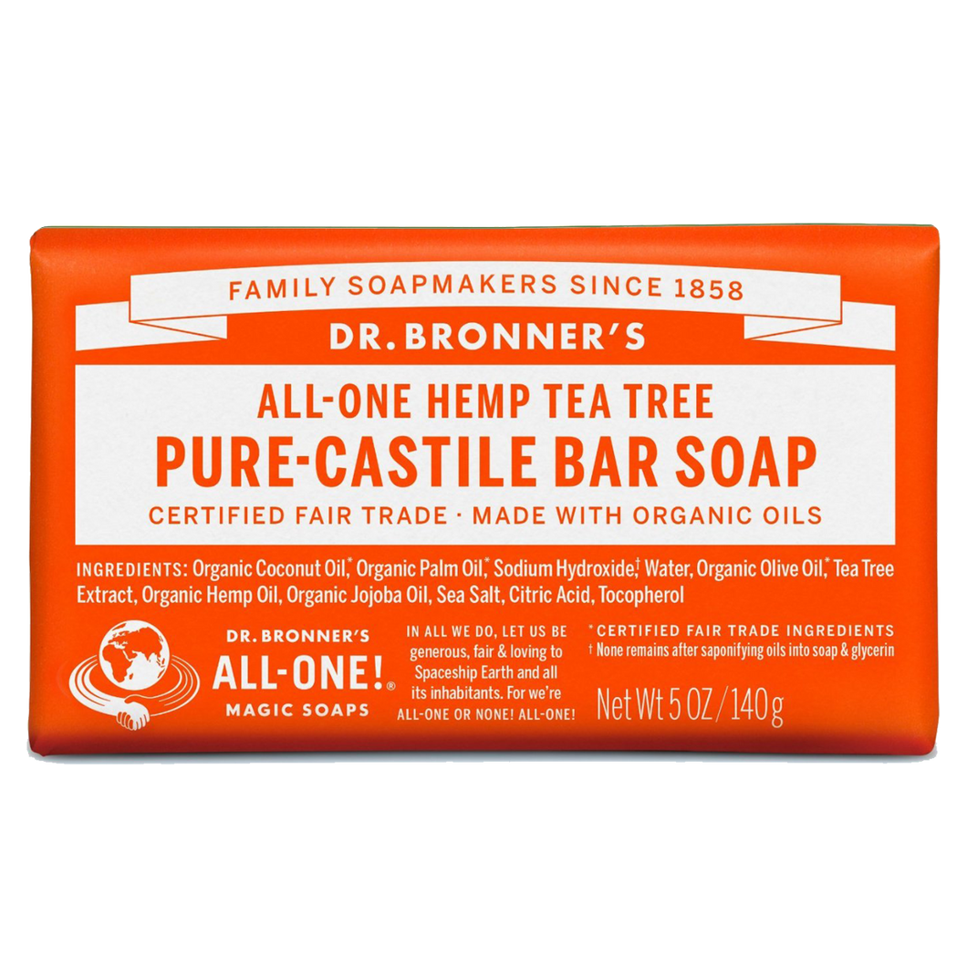 Dr. Bronner’s All-One Hemp Tea Tree Pure-Castile Soap Bar 140g (5oz)